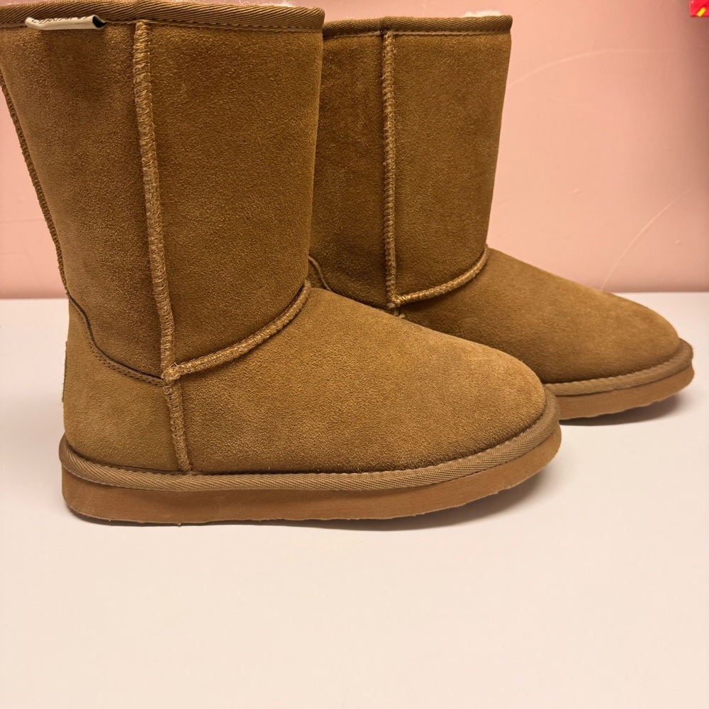 Classic Tan Suede Kids Bearpaw Boots